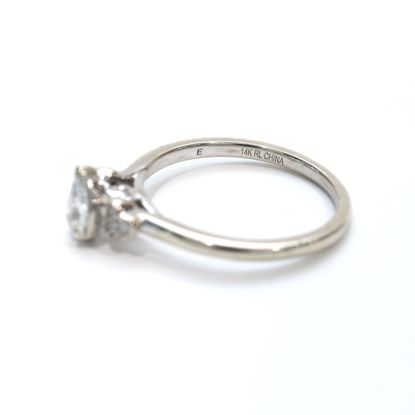 Inel Logodnă cu Diamante din Aur Alb 14k