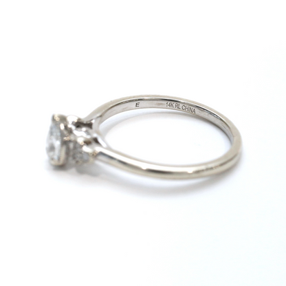 Inel Logodnă cu Diamante din Aur Alb 14k