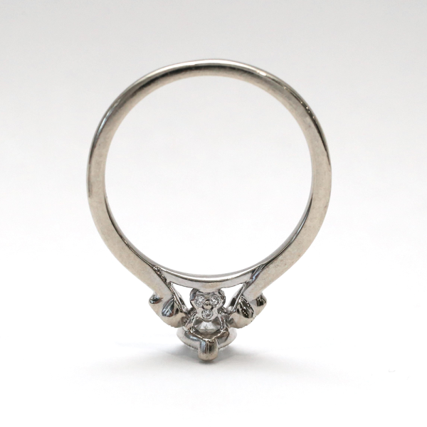 Inel Logodnă cu Diamante din Aur Alb 14k