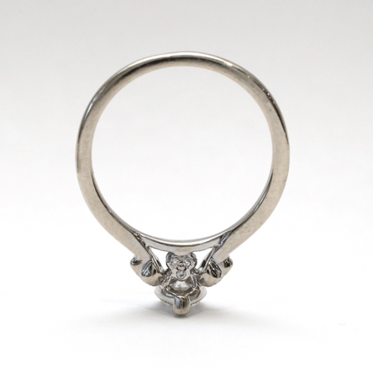 Inel Logodnă cu Diamante din Aur Alb 14k