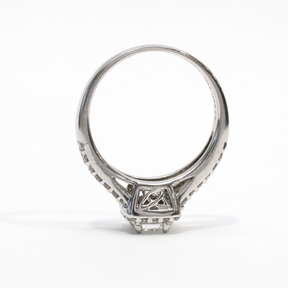 Inel Logodnă cu Diamante din Aur Alb 18k