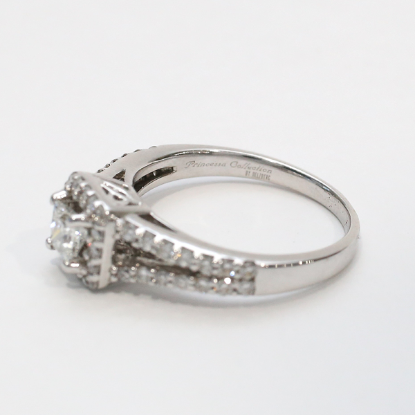 Inel Logodnă cu Diamante din Aur Alb 18k