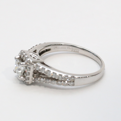 Inel Logodnă cu Diamante din Aur Alb 18k