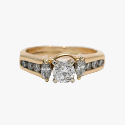 Inel cu Diamante din Aur Galben 14k