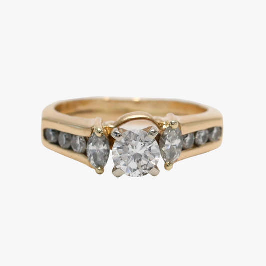 Inel cu Diamante din Aur Galben 14k