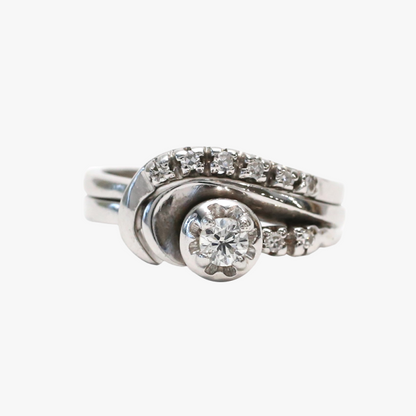 Set cu Diamante din Aur Alb 14k