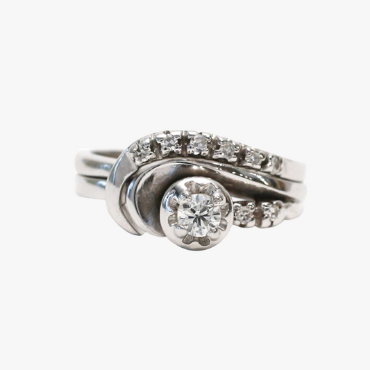 Set cu Diamante din Aur Alb 14k