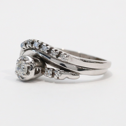 Set cu Diamante din Aur Alb 14k