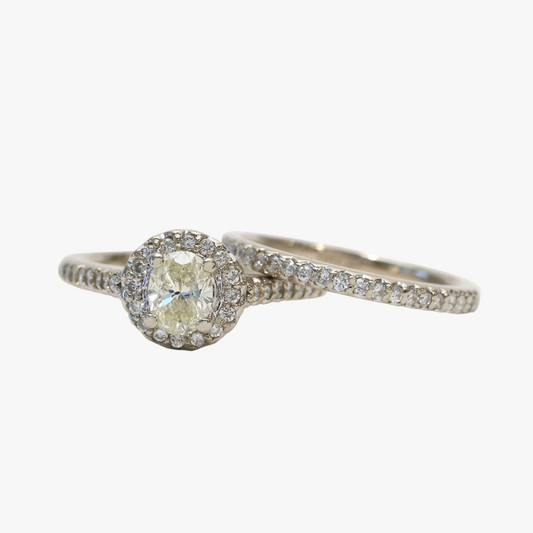 Set cu Diamante din Aur Alb 14k