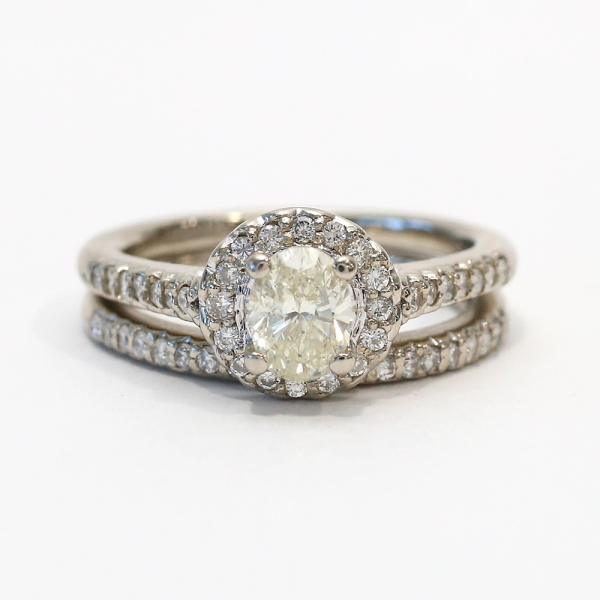Set cu Diamante din Aur Alb 14k
