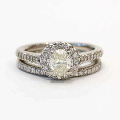 Set cu Diamante din Aur Alb 14k
