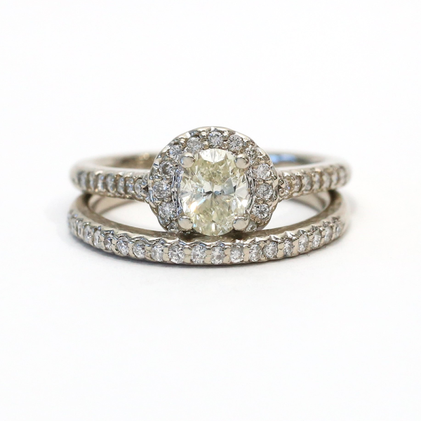 Set cu Diamante din Aur Alb 14k