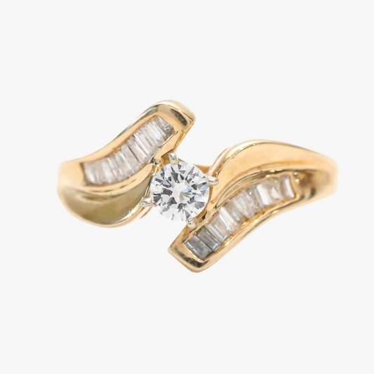 Inel cu Diamante din Aur Galben 14k