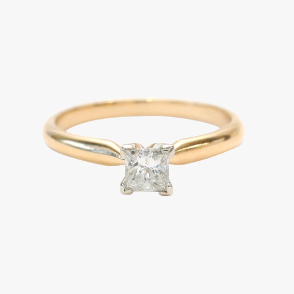 Inel Logodnă cu Diamante din Aur Galben 14k