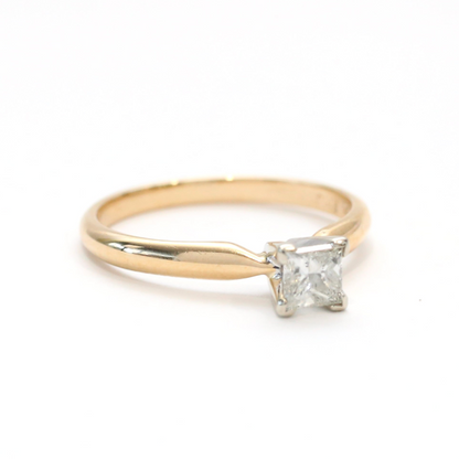 Inel Logodnă cu Diamante din Aur Galben 14k
