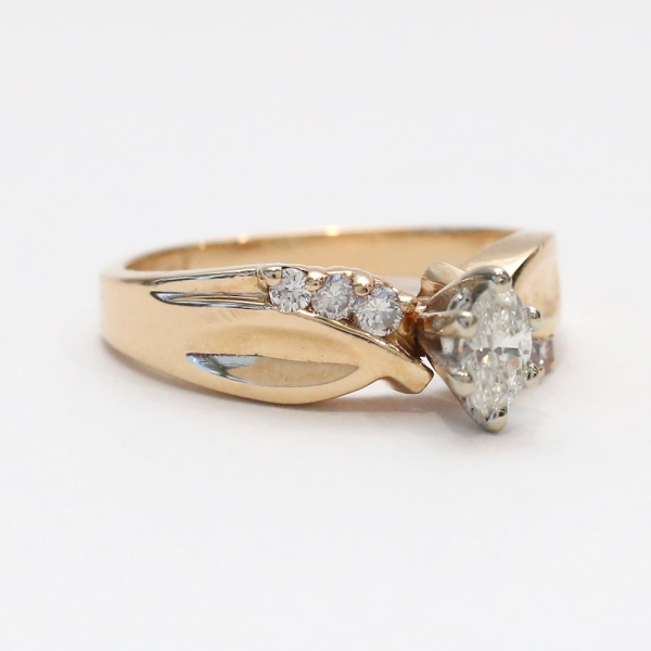 Inel Logodnă cu Diamante din Aur Galben 14k