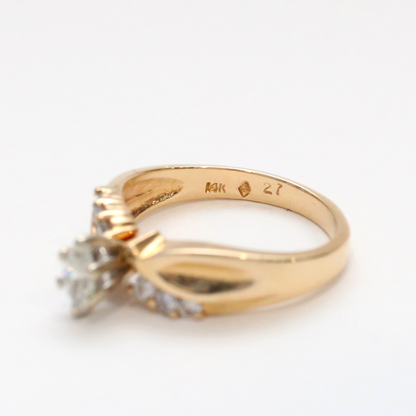 Inel Logodnă cu Diamante din Aur Galben 14k