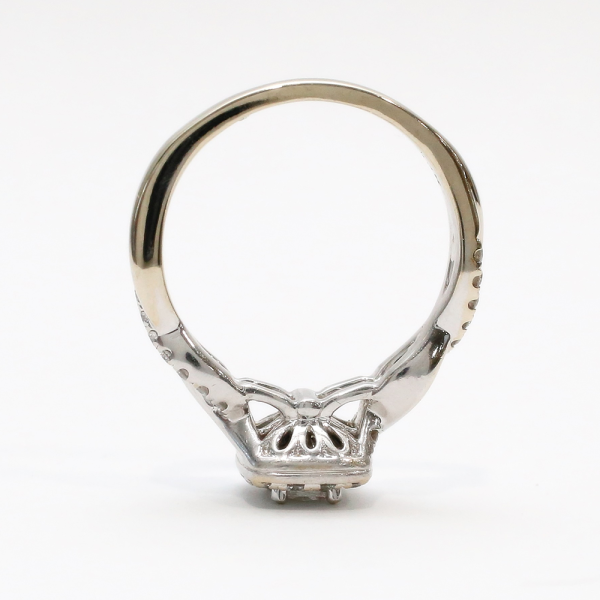 Inel Logodnă cu Diamante din Alb Aur 14k