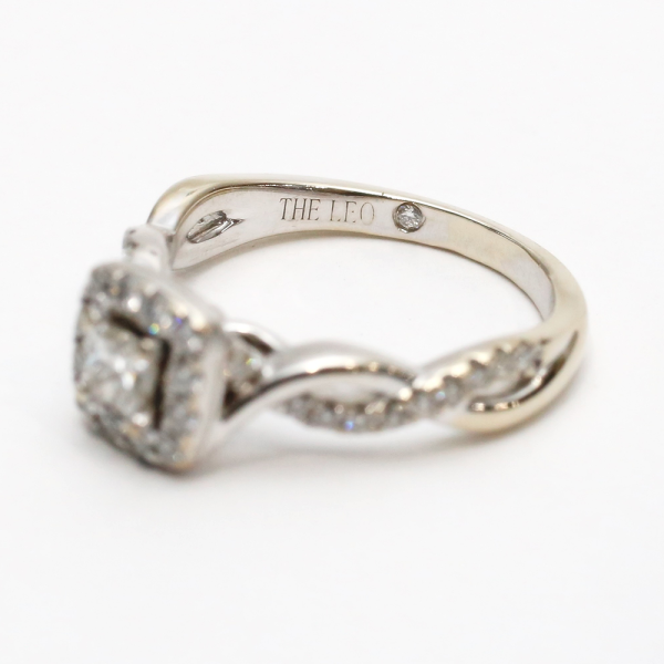 Inel Logodnă cu Diamante din Alb Aur 14k