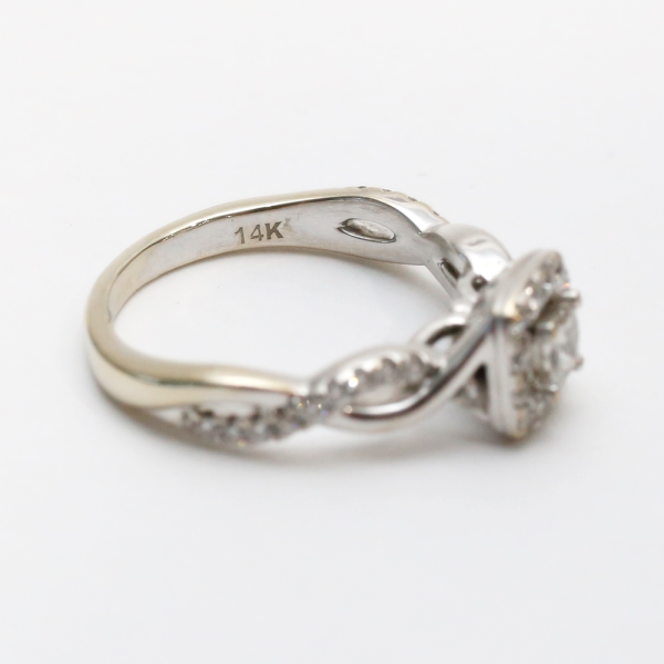 Inel Logodnă cu Diamante din Alb Aur 14k