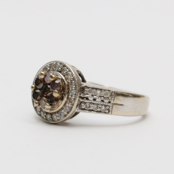 Inel Si Colier cu Diamante din Alb Aur 14k