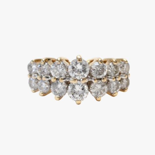 Inel cu Diamante din Aur Galben 14k