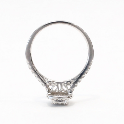 Inel Logodna cu Diamante din Aur Alb 14k