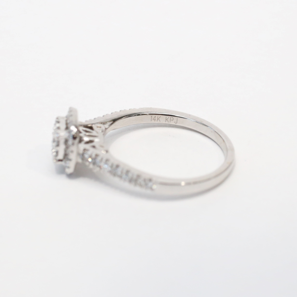 Inel Logodna cu Diamante din Aur Alb 14k