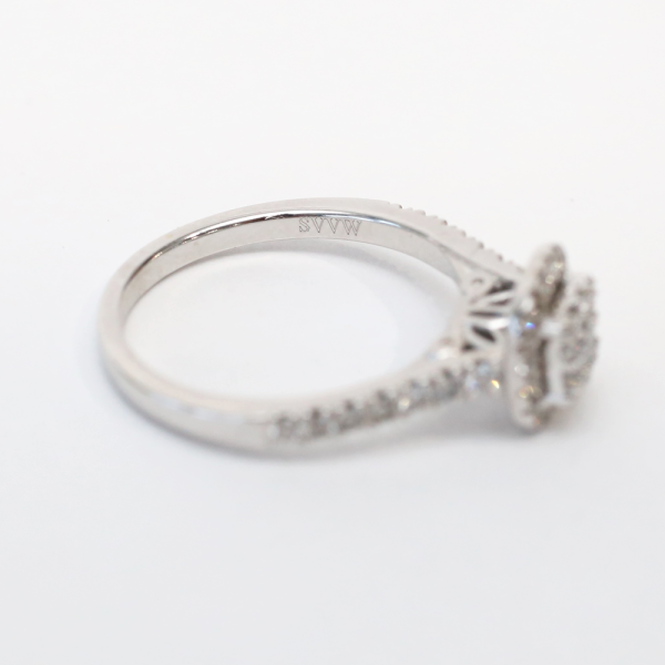 Inel Logodna cu Diamante din Aur Alb 14k