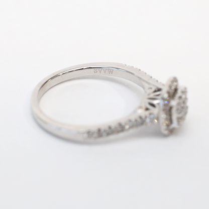 Inel Logodna cu Diamante din Aur Alb 14k