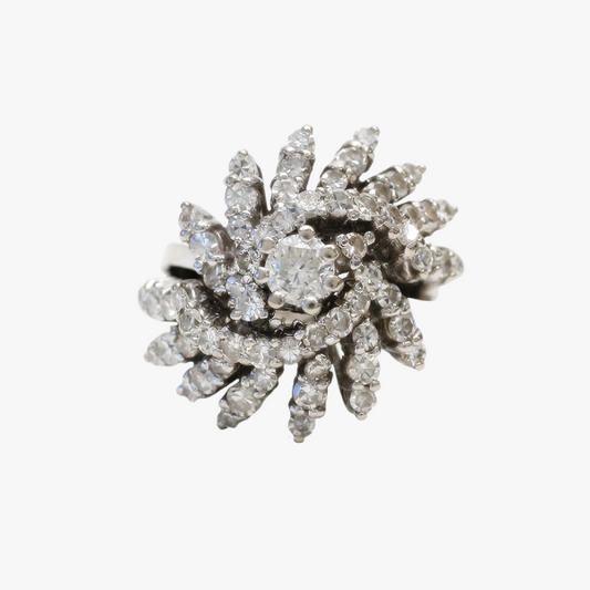 Inel cu Diamante din Aur Alb 14k