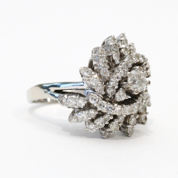 Inel cu Diamante din Aur Alb 14k