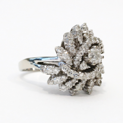 Inel cu Diamante din Aur Alb 14k