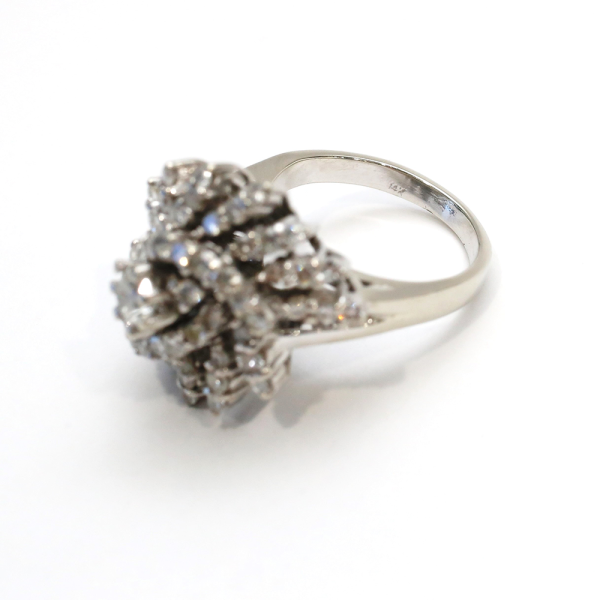 Inel cu Diamante din Aur Alb 14k