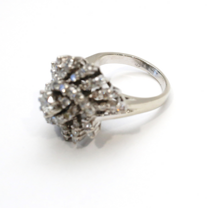 Inel cu Diamante din Aur Alb 14k