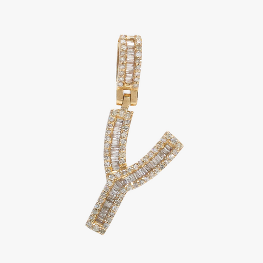 Pandantiv “Y” cu Diamante din Aur Galben 14k