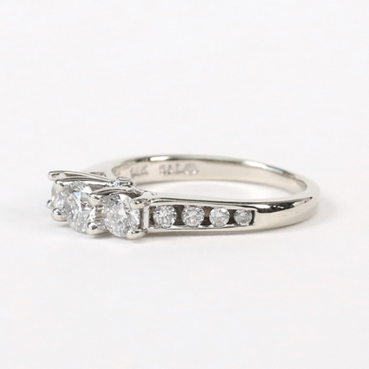 Inel Logodnă cu Diamante din Aur Alb 14k