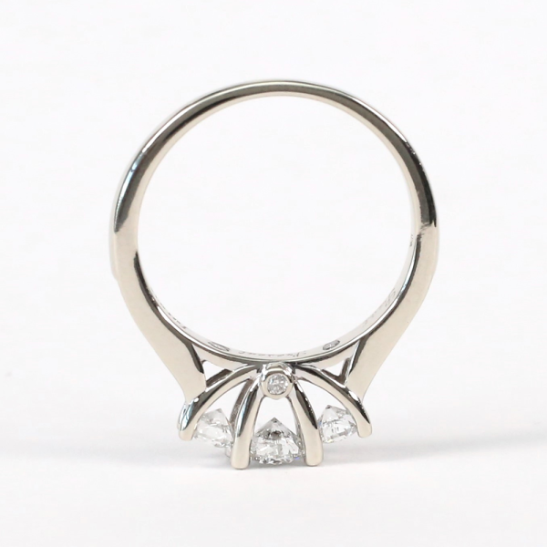 Inel Logodnă cu Diamante din Aur Alb 14k