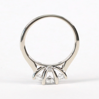 Inel Logodnă cu Diamante din Aur Alb 14k