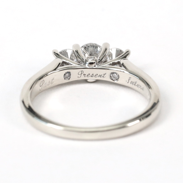 Inel Logodnă cu Diamante din Aur Alb 14k