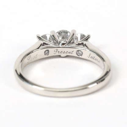 Inel Logodnă cu Diamante din Aur Alb 14k