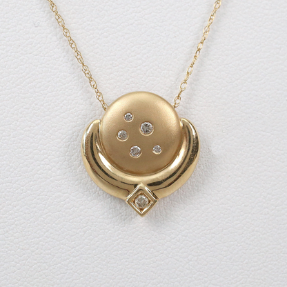 Colier Cu Pandantiv Cu Diamante din Aur Galben 14k