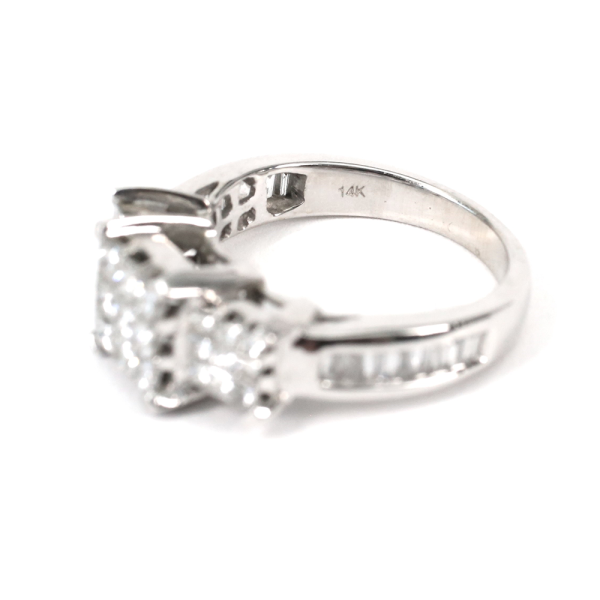 Inel cu Diamante din Aur Alb 14k