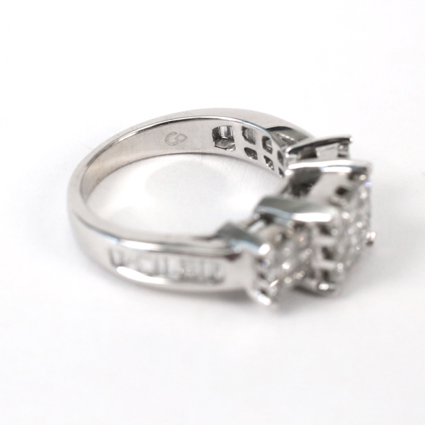 Inel cu Diamante din Aur Alb 14k