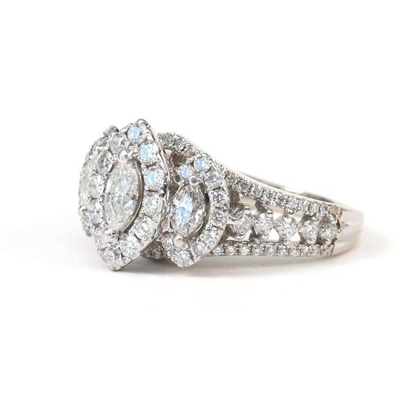 Inel cu Diamante din Aur Alb 14k