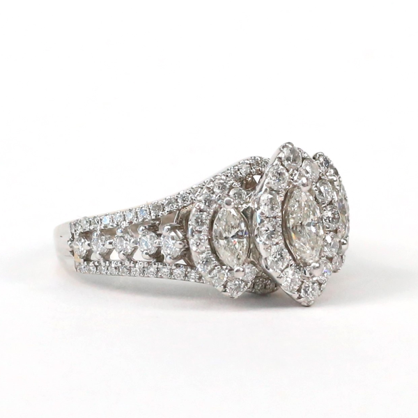 Inel cu Diamante din Aur Alb 14k