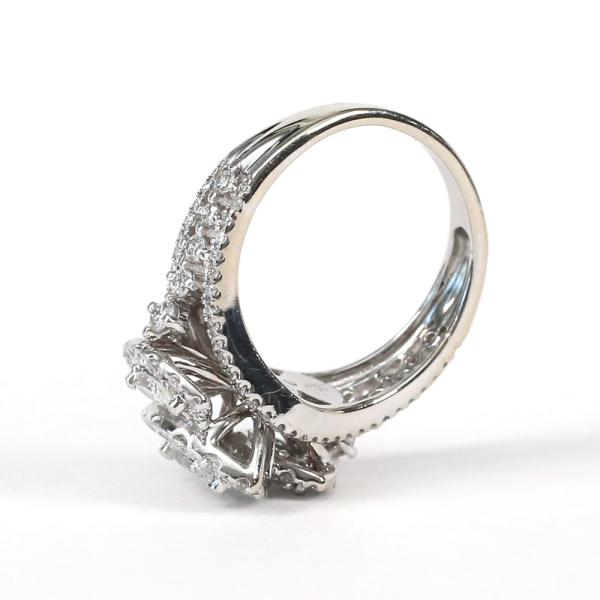 Inel cu Diamante din Aur Alb 14k