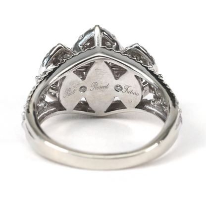 Inel cu Diamante din Aur Alb 14k