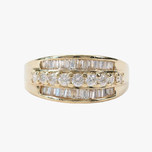 Inel cu Diamante din Aur Galben 14k