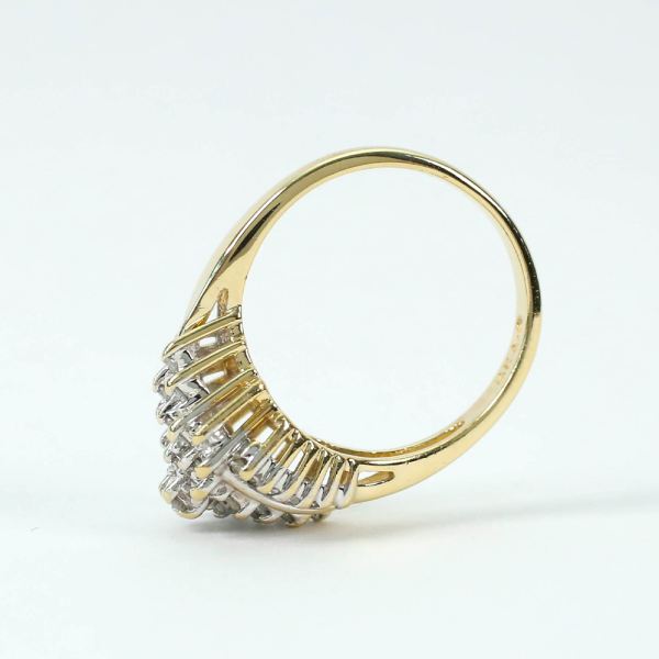 Inel de Cocktail cu Diamante din Aur Galben 14k